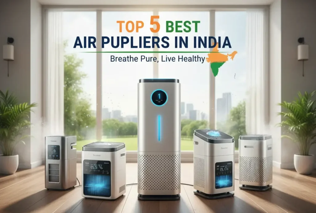 5 air purifiers in a room
