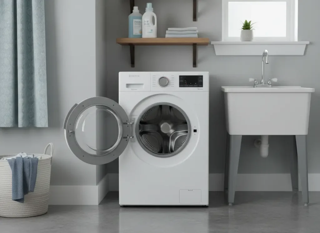 washing machine in bathroom