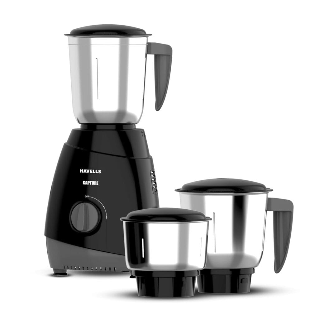 Havells Capture 500W Mixer Grinder 3 Stainless Steel Jars