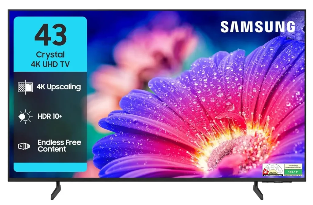 Samsung 108 cm (43 inches) Crystal 4K Vista Ultra HD Smart LED TV