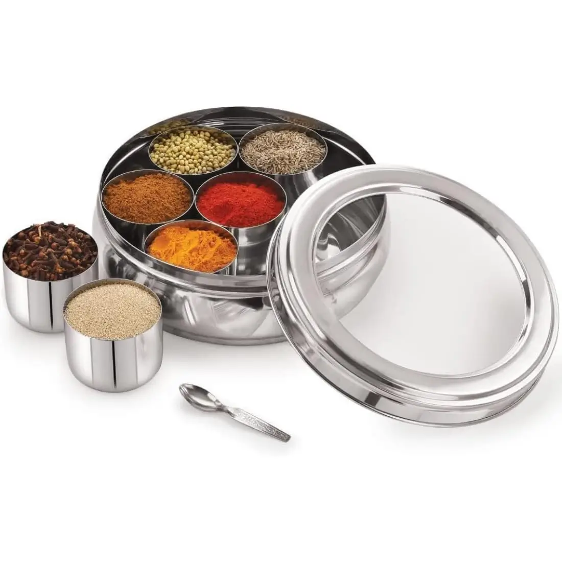 Stainless Steel Masala Dabba/Spice Box for Kitchen